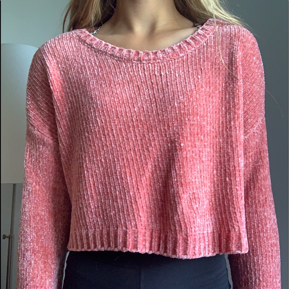 Pink Cropped Sweater.